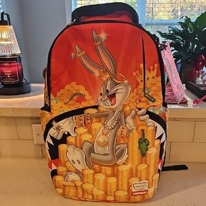 Sprayground Bugs Bunny Backpack with Gold and Orange Accents